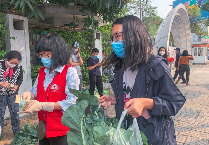 Học sinh Hà Nội mang nông sản giải cứu tặng người khó khăn